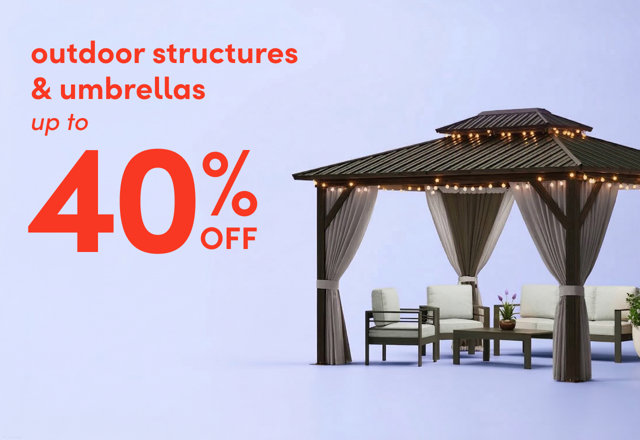 outdoor structure & umbrella sale